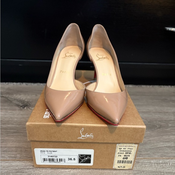 Christian Louboutin Shoes - Christian Louboutin Iriza Beige Patent Heels size size 36.5